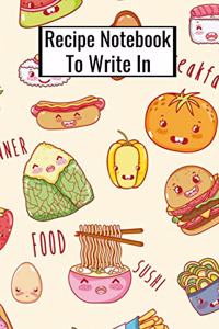 Recipe Notebook To Write In