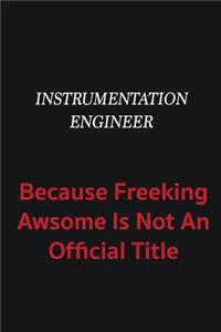 Instrumentation Engineer because freeking awsome is not an official title