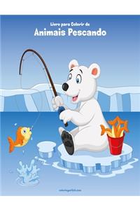 Livro para Colorir de Animais Pescando