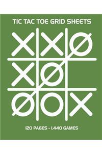 Tic Tac Toe Grid Sheets