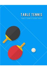 Table Tennis Score Sheet