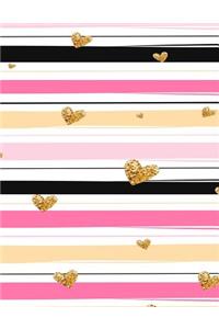 Hearts & Stripes Lined Notebook for Girls