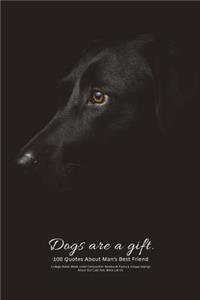 Dogs Are a Gift.100 Quotes about Man's Best Friend College-Ruled, Blank, Lined Composition Notebook