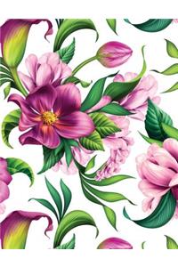 White and Purple Floral Giant Sketchbook: Large Sketchbook - 600 Pages (300 Sheets), Giant Sketchbook Floral, Gifts for Women