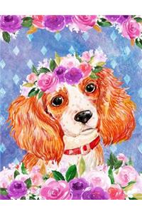 My Big Fat Journal Notebook For Dog Lovers King Charles Spaniel In Flowers