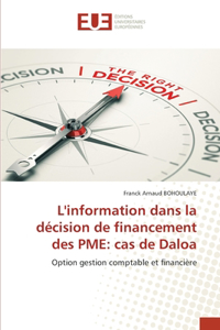 L'information dans la décision de financement des PME