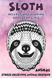 Relaxation Coloring Books for Girls - Animal - Stress Relieving Animal Designs - Sloth