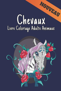 Livre Coloriage Adulte Animaux Chevaux