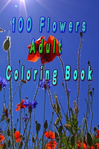 100 flowers adult coloring book