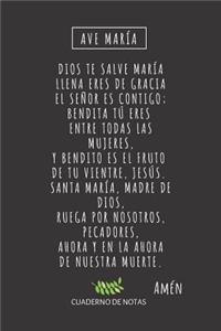 Cuaderno De Notas con Oración Ave Maria