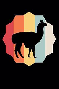 Retro vintage llama fans and farm animals lovers composition notebook