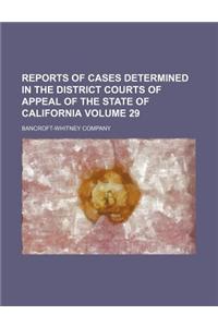Reports of Cases Determined in the District Courts of Appeal of the State of California Volume 29