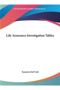 Life Assurance Investigation Tables