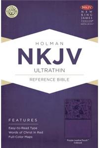 NKJV Ultrathin Reference Bible, Purple LeatherTouch