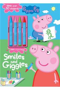 Peppa Pig Smiles and Giggles: With Over 30 Stickers! [With Stickers and Four Crayons]