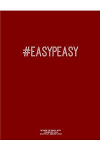 Notebook for Cornell Notes, 120 Numbered Pages, #EASYPEASY, Burgundy Cover