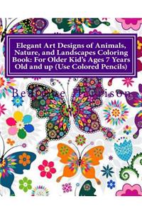 Elegant Art Designs of Animals, Nature, and Landscapes Coloring Book