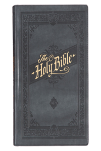 KJV Holy Bible, Large Print Note-Taking Bible, Faux Leather Hardcover - King James Version, Gray