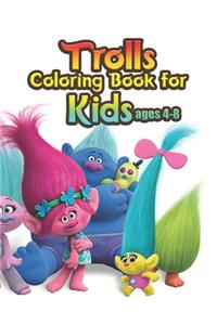 trolls coloring book for kids ages 4-8