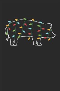 Pig with Christmas Lights - Christmas Notebook - Pig Diary - Animal Journal - Christmas Gift for Animal Lover