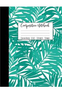 Tropical Palm Composition Notebook College Ruled