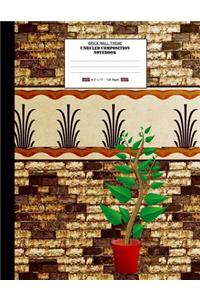 Brick Wall Theme, Unruled Composition Notebook. 8.5 X 11. 120 Pages
