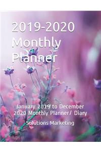 2019-2020 Monthly Planner - Flowers