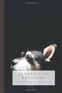 Composition Notebook: Composition Book for the Nature and Animal Lover - College Ruled Student Notebook - Gorgeous Black and White Terrier