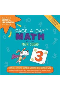 Addition & Math Handwriting Book 6: Practice Writing Numbers & Adding 3 to Numbers 6-10