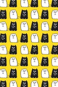 Bullet Journal Notebook for Cat Lovers Black and White Cats in a Row 6