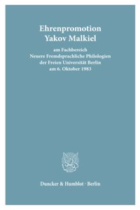 Ehrenpromotion Yakov Malkiel