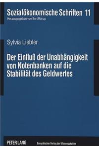 Der Einflu der Unabhaengigkeit von Notenbanken auf die Stabilitaet des Geldwertes