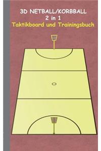 3D Netball/Korbball 2 in 1 Taktikboard und Trainingsbuch