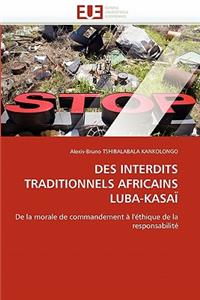 Des Interdits Traditionnels Africains Luba-Kasaï