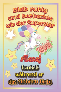 Bleib ruhig und beobachte wie Superstar Alexej funkelt während sie das Einhorn färbt