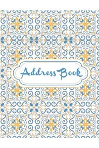 Elegance Tiles Cover of Address Book Large Print With A-Z Tabs: Alphabetical Index Contact Name, Address, Phone Number, Email, Birthday and Note - 8.5" x 11" - Gifts For Senior Women Over 60