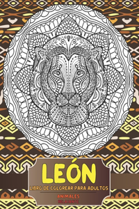 Libro de colorear para adultos - Relajante - Animales - León