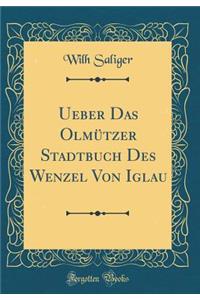 Ueber Das Olmützer Stadtbuch Des Wenzel Von Iglau (Classic Reprint)