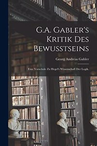 G.A. Gabler's Kritik des Bewusstseins