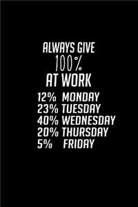 Always Give 100% At Work