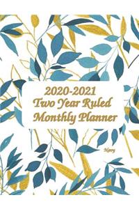 2020-2021 Two Year Ruled Monthly Planner - Navy 8.5x11