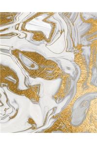 Liquid Gold Marble Composition Notebook - Large Ruled Notebook - 8x10 Lined Notebook (Softcover Journal / Notebook / Diary)