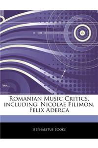 Articles on Romanian Music Critics, Including: Nicolae Filimon, Felix Aderca