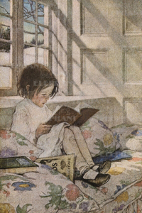 Girl Reading @ Window - Books & Readers Greeting Card