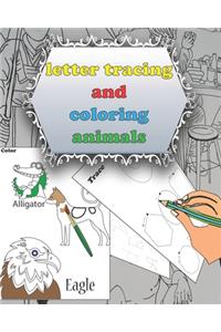 Letter Tracing And Coloring Animals