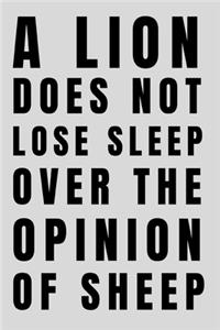 A Lion Does Not Lose Sleep Over The Opinion Of Sheep