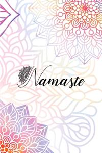 Namaste: All Purpose 6x9 Blank Lined Notebook Journal Way Better Than A Card Trendy Unique Gift Rainbow Mandala