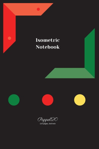 Isometric Notebook- Black Cover -124 pages- 6x9-Inches