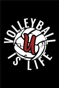 U Monogram Initial Volleyball Journal
