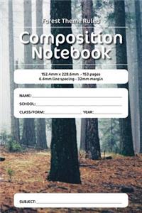 Forest Theme Ruled Composition Notebook